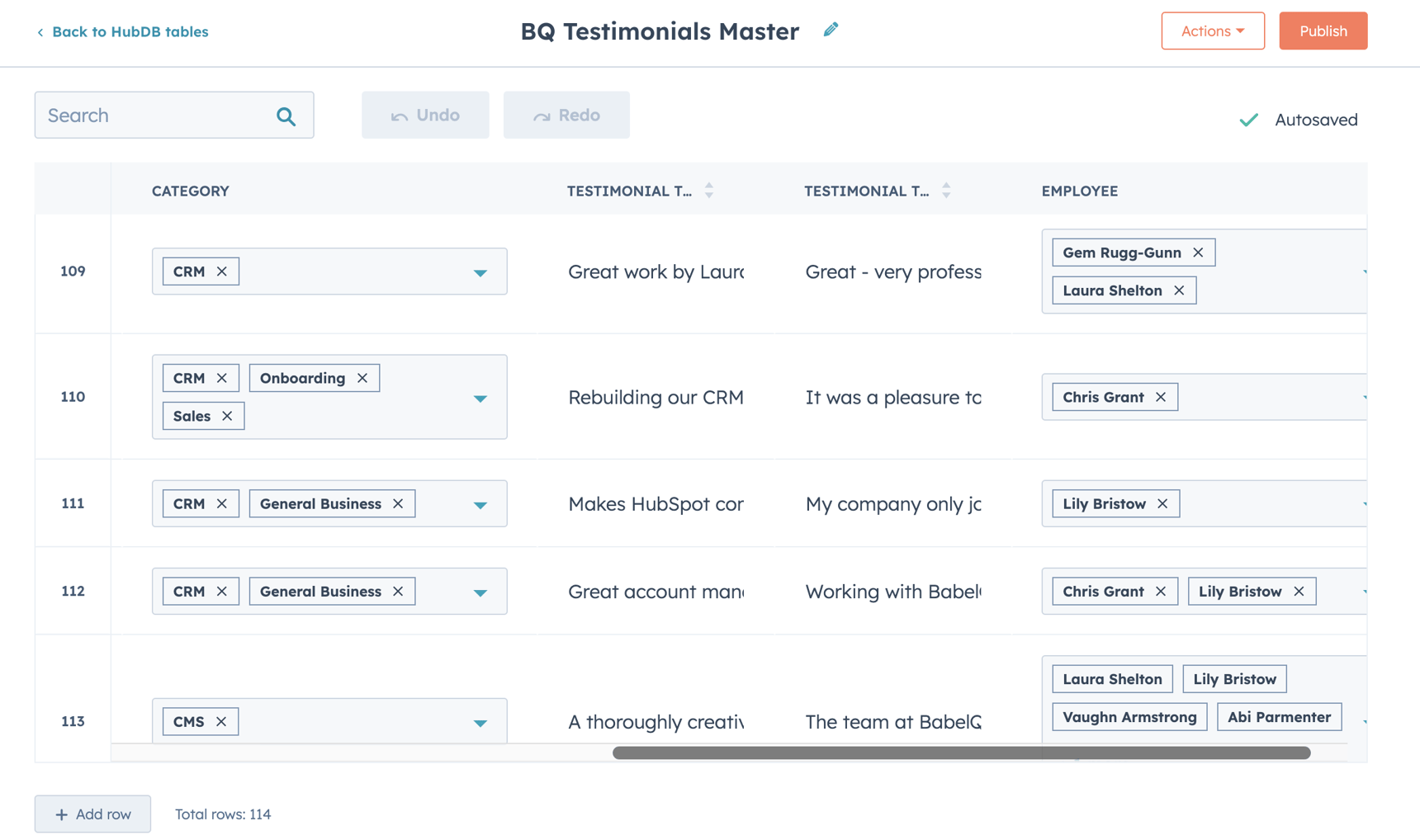 HubSpot CMS How to use HubDB to manage customer testimonials